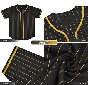 Maillot de baseball personnalisé respirant par sublimation, vente en gros, pas cher, imprimé par transfert thermique, col en V, manches courtes, uniforme d'équipe en polyester - Product Image 4
