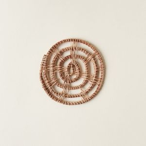 Timeless Handmade Natural Rattan Coasters Four Pack Spiral Light olid Woven Design Hot Drink <b>Protection</b> Boho Tabletop Decor - Product Image 6
