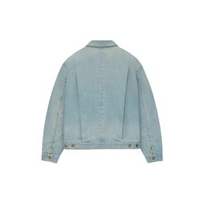 Veste en jean d'extérieur automne hiver vêtements de travail zippés veste de travail en denim en toile personnalisée pour hommes grande taille veste en jean High Street - Product Image 2