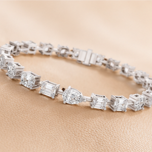 Cut Diamond Tennis <b>Bracelet</b> Yellow White Rose Gold Square Stone Bridal Jewelry Gift for Women Elegant Style - Product Image 3