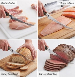 Fillet <b>Knife</b> <b>Boning</b> <b>Knife</b> Fish Filleting Kitchen <b>Knife</b> Straight Green Resin <b>Handle</b> Sheath Industrial Grade Wholesale Bulk B2B - Product Image 5