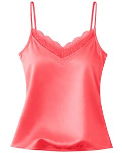 ชุดนอนเซ็กซี่ผ้าซาตินคอรัลลูกไม้ ชุดนอนผู้หญิง ชุดนอนผ้าไหมนุ่มสบายสำหรับฤดูร้อน ชุดลำลองสองชิ้น - Product Image 1