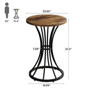 Mesa Redonda de Bar para Café, Cócteles y Horas de Cóctel - Product Image 5