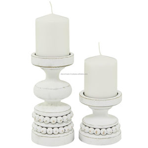 Bougeoirs en bois de manguier fabriqués à la main pour la décoration intérieure élégante Options d'éclairage ambiant de Noël du fournisseur indien - Product Image 1