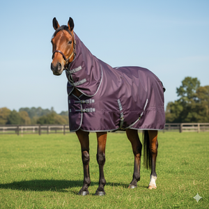 Personnalisé Léger 1680D Imperméable Sans Remplir Polyester Combo Cheval Tapis Raccords En Acier Inoxydable Double Fermeture Poitrine Avant - Product Image 3