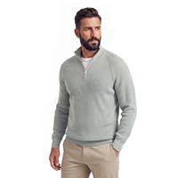 Pull décontracté en coton à col demi-zip et manches raglan Gingtto avec logo personnalisé