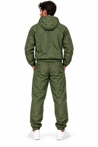Veste coupe-vent en polyester mat avec logo de marque personnalisé pour homme, ensembles de sport, ensembles de gym, ensemble deux pièces, survêtement léger pour homme - Product Image 4