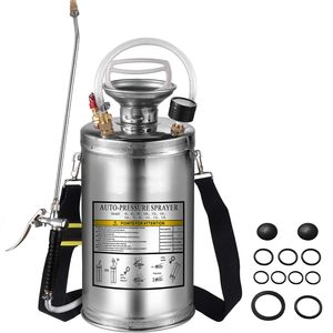 Spruzzatore a Pompa Manuale in Acciaio Inox da 1,5 Galloni con Manometro, Asta da 16 Pollici e Tubo Rinforzato da 3,3 Piedi - Set di Spruzzatori - Product Image 1