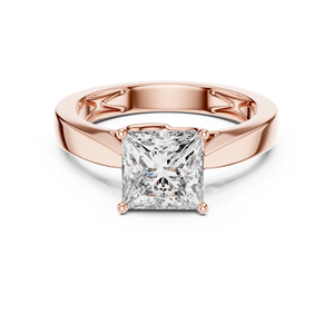 Anillo Minimalista con Diamante Princesa de 1.5CT Cultivado en Laboratorio, Oro Rosa de 18KT con Baño de Rodio, Certificado IGI, Anillo de Compromiso de Lujo para San Valentín - Product Image 4