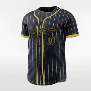Camiseta Deportiva Transpirable de Béisbol a Rayas con Botones para Hombre y Jóvenes, Uniforme de Equipo Personalizable con Servicios OEM - Product Image 2
