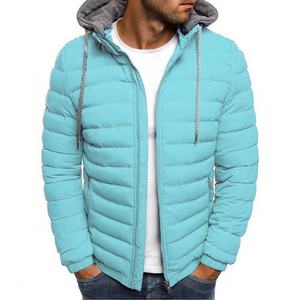 2026 Winter New Coat Men's Size Solid Color Hooded Padded Cotton Coat Loose Men's Clothing - Product Image 3