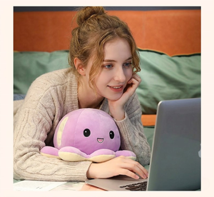 Aika <span class=keywords><strong>Peluche</strong></span> <span class=keywords><strong>Pieuvre</strong></span> Personnalisée Réversible Joyeuse et Triste, Animaux Marins en <span class=keywords><strong>Peluche</strong></span>, Breloque de Sac - Product Image 4