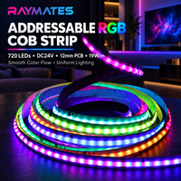 Bande LED adressable WS2811 SPI RGB IC 24V 720 LED/m 12mm avec garantie de 3 ans pour éclairage d'affichage intelligent KTV/Bar/Club
