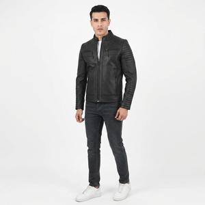 Clush Casual Wear Men's Streetwear <b>Winter</b> <b>Leather</b> <b>Jacket</b> Anti-Wrinkle High Quality Zipper Closure Hot Selling Cheap Price - Product Image 5
