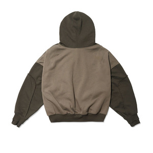 Nouveau style de sweat-shirt à capuche multi-poches, sweat-shirt bicolore pour hommes avec poches contrastées à l'avant et à l'arrière, sweat-shirt en molleton ample pour l'hiver - Product Image 2
