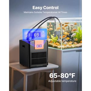 Quiet 92-Gallon <b>Aquarium</b> <b>Chiller</b> 1/4 HP Water <b>Chiller</b> for Hydroponics Fast Cooling for Fish Tank Axolotl Coral Reef - Product Image 2