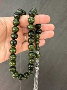 Luxury Dark Green Resin Tasbih Handmade Islamic Prayer Beads Premium Misbaha Muslim Spiritual Gift Elegant <b>Rosary</b> - Product Image 4