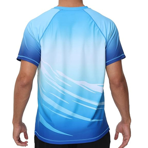 เสื้อยืดกีฬาผู้ชายแบบรัดรูป แขนสั้น ป้องกันรังสียูวี รับผลิตตามแบบ OEM - Product Image 2