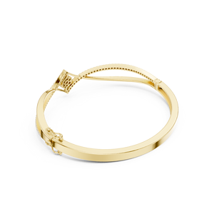 Bracelet ouvert en or jaune de luxe avec diamants de laboratoire, bijoux élégants et raffinés pour femmes - Product Image 3