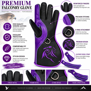 Gants de fauconnerie en PU imperméables à doigts complets pour fauconneurs - Coupe-vent, compatibles écran tactile, pour la chasse et l'entraînement, protection intégrale - Product Image 3