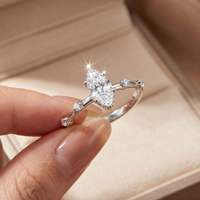 Cincin moissanite perak sterling s925, perhiasan terlaris, pasokan grosir, stok siap untuk bisnis lintas batas, cincin kawin pria
