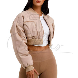 <b>Men</b> Cropped Bomber <b>Jacket</b> Plus Size Quick Dry Lightweight Nylon Windbreaker Streetwear Short Private Label OEM Wholesale Fashion - Product Image 3