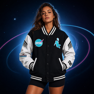 Custom Men's Windproof Polyester/Cotton Varsity Jacket Henry Collar Zipper Closure <b>Fleece</b> Lining Embroidery Options Casual Style - Product Image 1