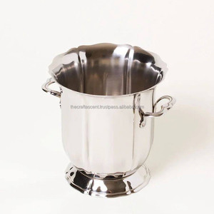 Seau à glace et refroidisseur de bouteilles de vin en laiton et acier inoxydable, grand format, personnalisé, écologique et de haute qualité, pour bacs à boissons de fête - Product Image 2