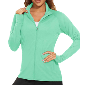 Vestes coupe-vent pour femmes, douces pour la peau, 2026, en polyester et élasthanne, avec fermeture éclair avant, col montant, respirantes, pour femmes - Product Image 4