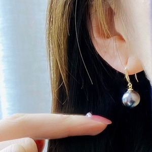 Boucles d'oreilles en perles d'eau douce Akoya de 8-9 mm, or 18 carats, rondes, sans défaut, technologie importée, style élégant blanc transparent - Product Image 4