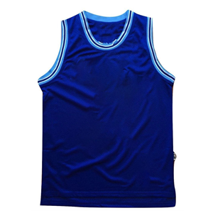 Maillot de basket sans manches bleu unisexe, anti-transpiration, 100 % polyester, coupe classique, pour adultes, toutes saisons - Product Image 1