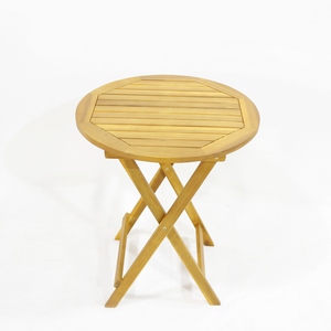 Trending Acacia Wood Coffee Set - Foldable Outdoor Patio <b>Round</b> <b>Table</b> and 2 Chairs - Product Image 6