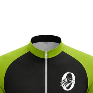 Men's Green Black Zipper Sublimation Print <b>Cycling</b> Jersey Short Sleeve Mountain Bike Shirt Outdoor Training Sports - Product Image 3