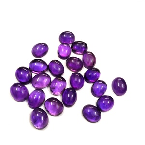 Cabochon ovale en améthyste naturelle 5x7mm, pierre précieuse calibrée, pierre violette - Product Image 2