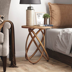 Table d'appoint de table de ferme en bois rustique pour meubles de salon - Product Image 6