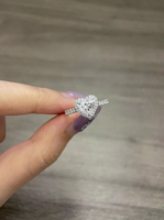 Anillo de Compromiso Premium con Diamante Incoloro en Forma de Corazón de 3CT Cultivado en Laboratorio, Certificado IGI, Chapado en Oro, con Halo, para Propuesta o Promesa