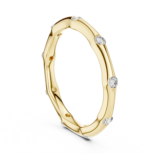 Anillo de compromiso de lujo con diamantes cultivados en laboratorio de corte brillante, chapado en oro amarillo de 18 quilates y rodio, estilo minimalista para fiesta. - Product Image 4