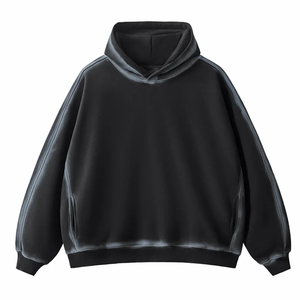 Nouveau design tendance, style streetwear, sweat à capuche en coton polaire teint par pulvérisation effet soleil délavé, personnalisation du logo, MOQ 1 pièce - Product Image 1