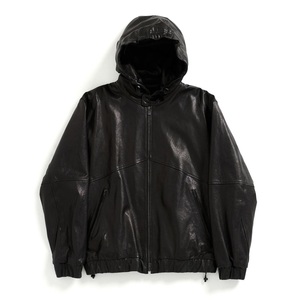 Black Color Leather <b>Gothic</b> Vintage <b>Jacket</b> For Women Oversized Pullover Hoodie Front Pocket Winter Wear Zipper Up Leather Hoodies - Product Image 3
