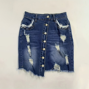 Venta Directa de Fábrica, Falda Vaquera Personalizada de Moda para Mujer, Estilo Vintage, 100% Algodón, Secado Rápido, Silueta Lápiz - Product Image 4