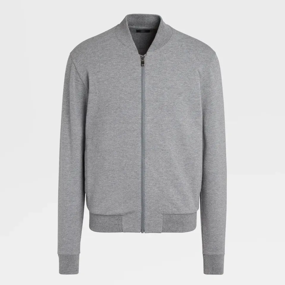 Zipper Sweatshirt Jacket Custom Hoodies Unisex 80% Cotton 20% Polyester Hooded Sweatshirt for Men gray color