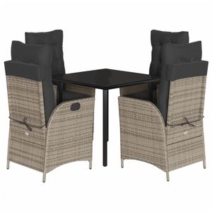 Ensemble de salle à manger de jardin gris foncé - Product Image 2