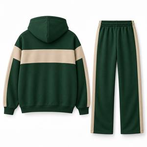 Conjunto Deportivo Unisex de Alta Calidad, Ecológico, con Bloques de Color, Sudadera con Capucha, Cintura Elástica, Manga Larga, Pantalones Cómodos - Product Image 6