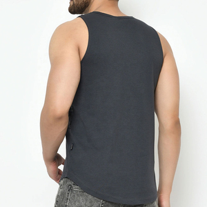 Custom Logo Solid Tank Top For Men Plus Size Workout Gym Sports <b>Vest</b> Fitness-<b>Stringer</b> 3D Pattern OEM Service For Running - Product Image 2