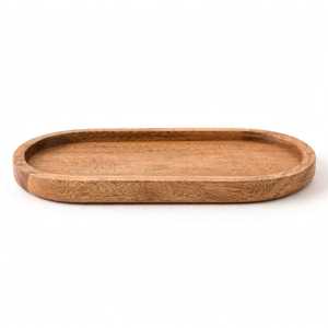 Bandeja de Servir Ovalada de Madera de Mango, Ecológica y Duradera, Diseño Minimalista, Acabado Liso, Apta para Alimentos, para Charcutería y Frutas - Product Image 3