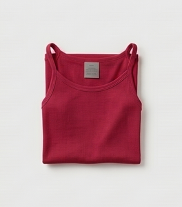Women's <b>Red</b> Sleeveless <b>Tank</b> <b>Top</b> O-Neck Solid Color Knitted Casual Wear - Product Image 4