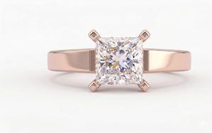 Anillo de compromiso con diamante de corte princesa para mujer, diamantes cultivados en laboratorio - Product Image 3