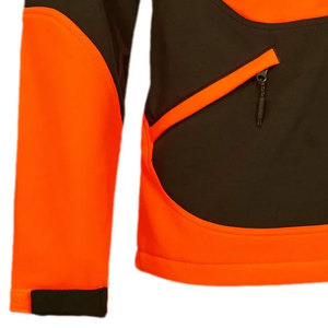 Chaqueta de Forro Polar para Hombre, Color Naranja y Marrón, con Bloques de Color, Resistente al Viento, Cuello Alto, Cierre de Cremallera, Estilo Ropa de Trabajo, para Otoño - Product Image 6