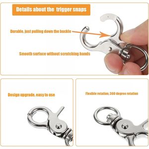 Ganchos de Seguridad Resistentes, 10 Piezas, 2.32 x 0.82, Cierres Metálicos, Clips para Correas, para Jaulas de Pájaros, Llaveros - Product Image 3