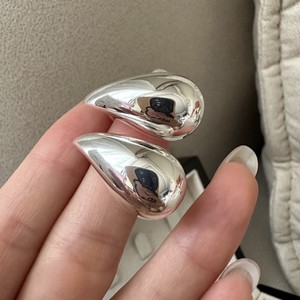 Pendientes de Aro de Plata de Ley S925, Estilo Coreano, Texturizados, Personalizados, de Lujo, para Fiestas, Venta al por Mayor - Product Image 3